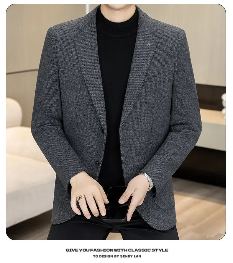 High-Quality Fashionable Autumn Winter New Design Casual Men's Suit Jacket Trendy Versatile Outerwear for Business And Casual We