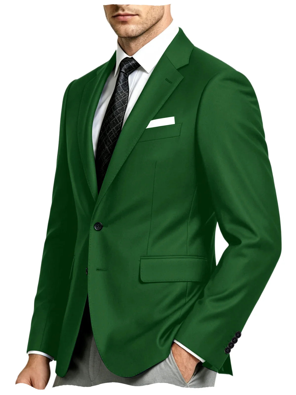 Men's Suit Jacket Single Button Slim Fit Notch Lapel for Wedding, Prom and Business