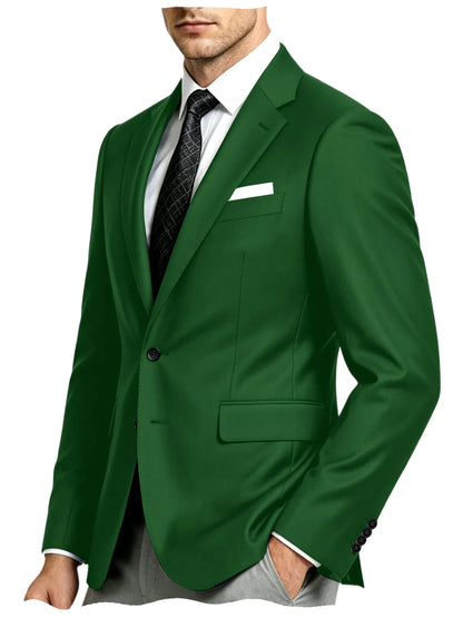 Men's Suit Jacket Single Button Slim Fit Notch Lapel for Wedding, Prom and Business