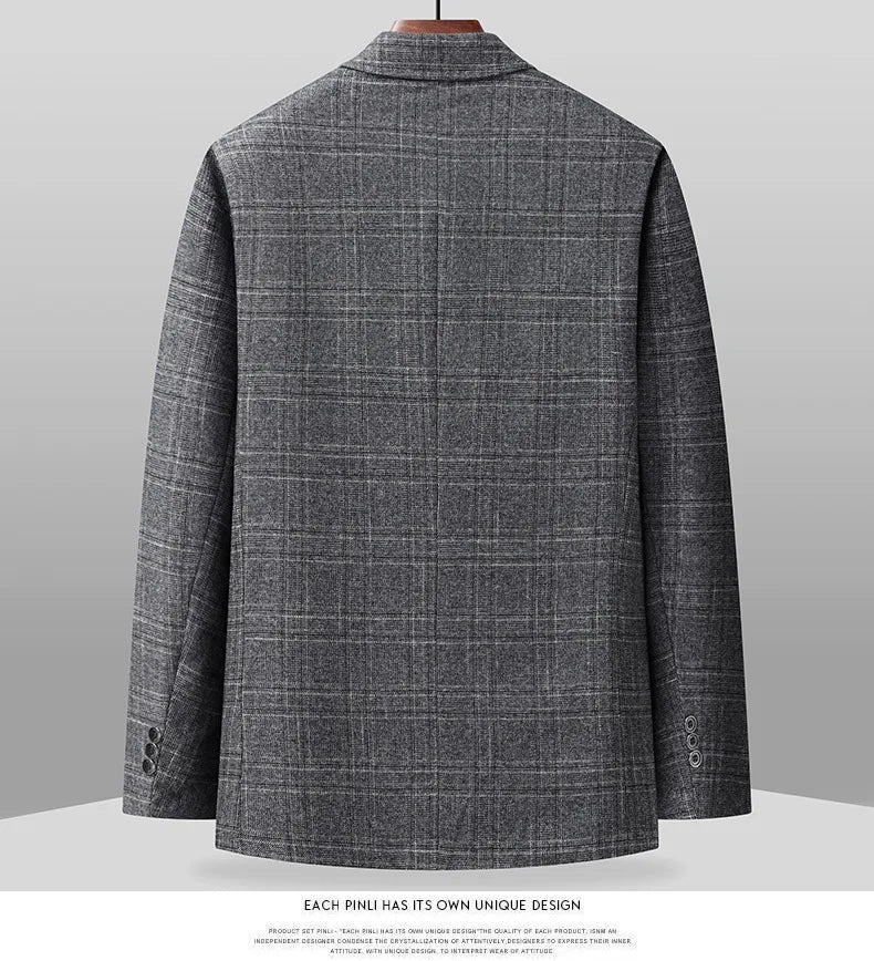 Blazer's New Outdoor Men's Fashion, Sporty and Slimming British Style Business Gentleman's Versatile Wedding Checkered Blazer