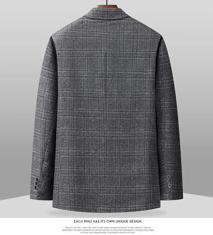 Blazer's New Outdoor Men's Fashion, Sporty and Slimming British Style Business Gentleman's Versatile Wedding Checkered Blazer