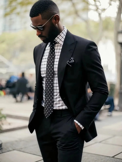 Costume de mariage homme Smart Casual Slim Fit Smoking de marié 2 pièces pour fête Revers pointu Blazer Pantalon Ensembles costumes d'affaires formels