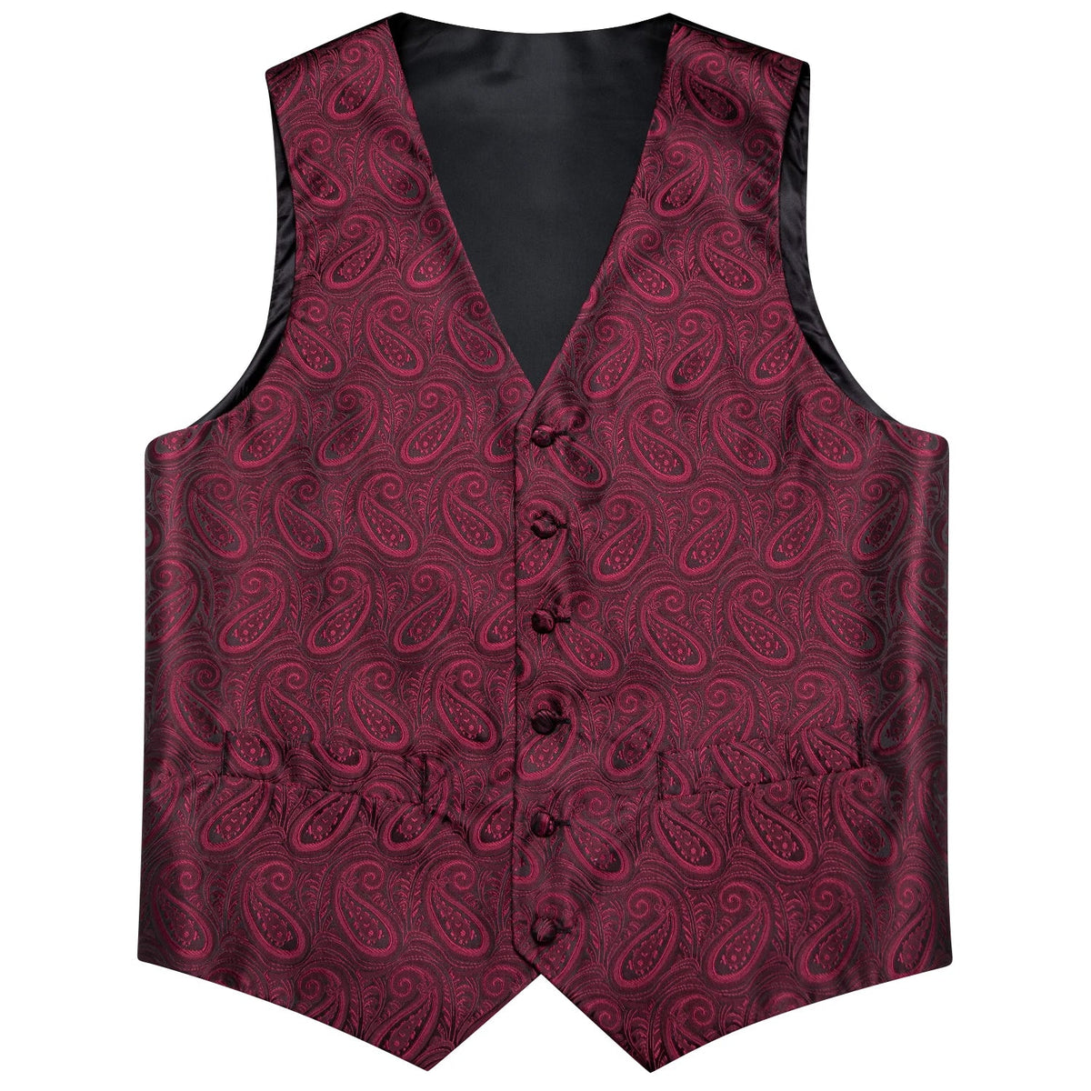 Men's Paisley Waistcoat Set – Single Breasted Vest with Matching Tie for Weddings and Formal Events