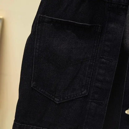 Women's Hot Drill Denim Vest Cropped Sleeveless Top Korean Fashion Streetwear Diamond Designer Vest Coat Trendy Jeans Waistcoat