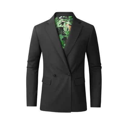 Luxury Wool Silk Suit Jacket Men Double Breasted Casual Business Dress Coats Autumn/Winter Banquet Party Wedding Groom Blazers