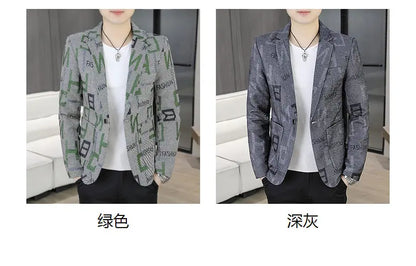 Blazer Men's Fashion Outdoor Travel Gentleman Wedding Slimming Business Versatile Trendy Casual Korean-style Formal Wear Blazer