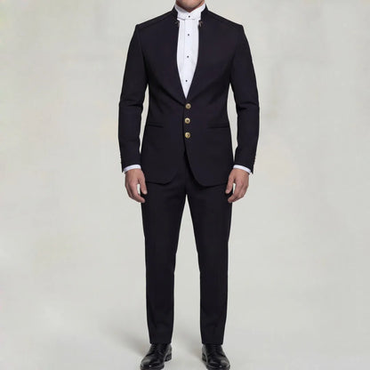 Men Suit 2 Pieces Black With Lapel Single Button Solid For Wedding Business Banquet Party Prom Office Daily Work Jacket Pants