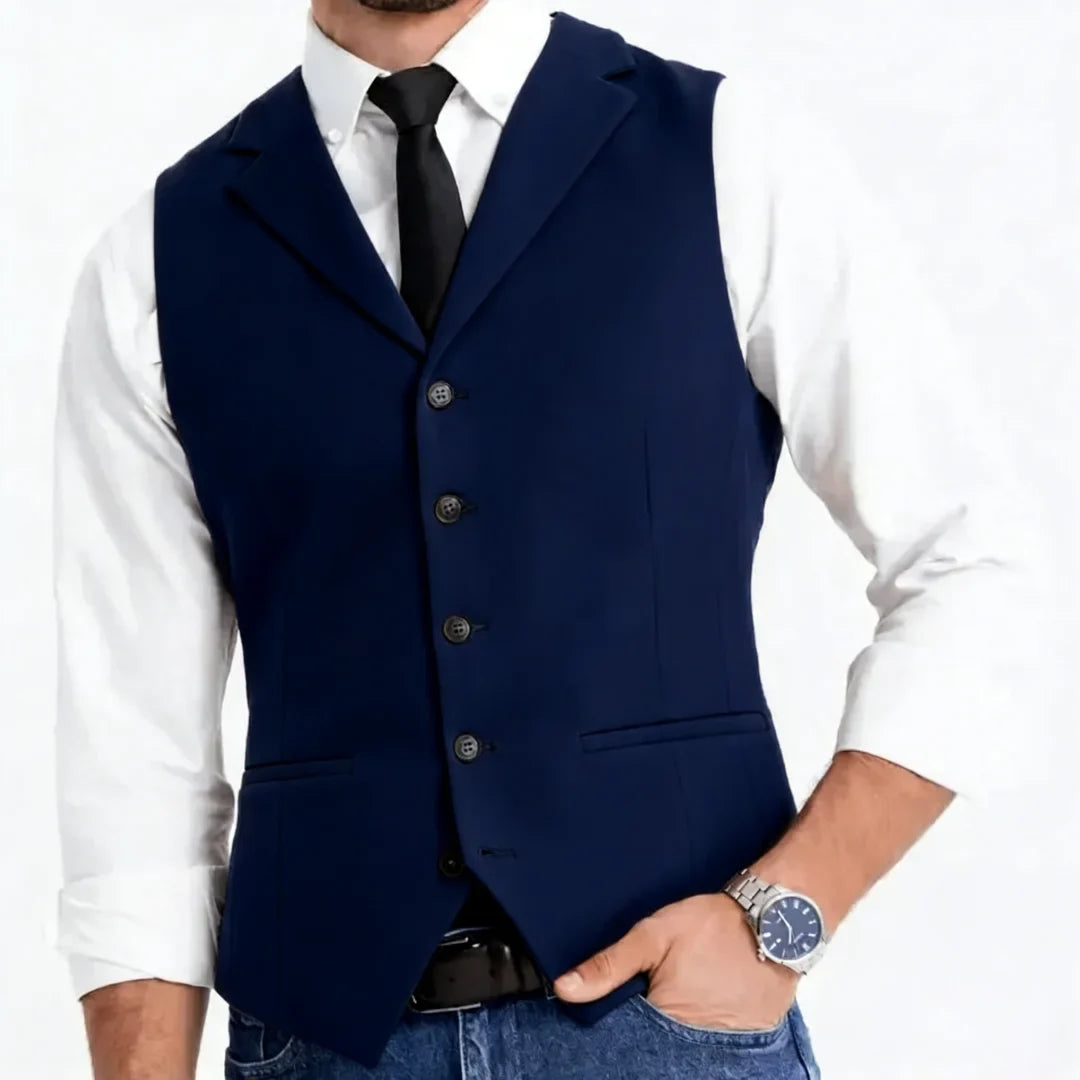 Men Formal Vest Single Breasted Suit Waistcoat for Weddings, Business & Daily Wear