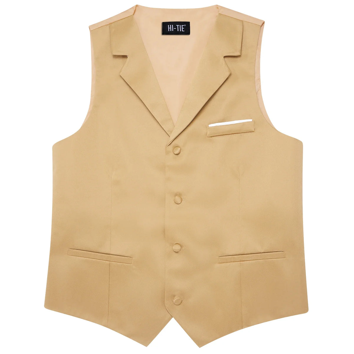 Men's Vest with Tie Jacquard V-Neck Waistcoat for Casual Business and Party Occasions – Champagne
