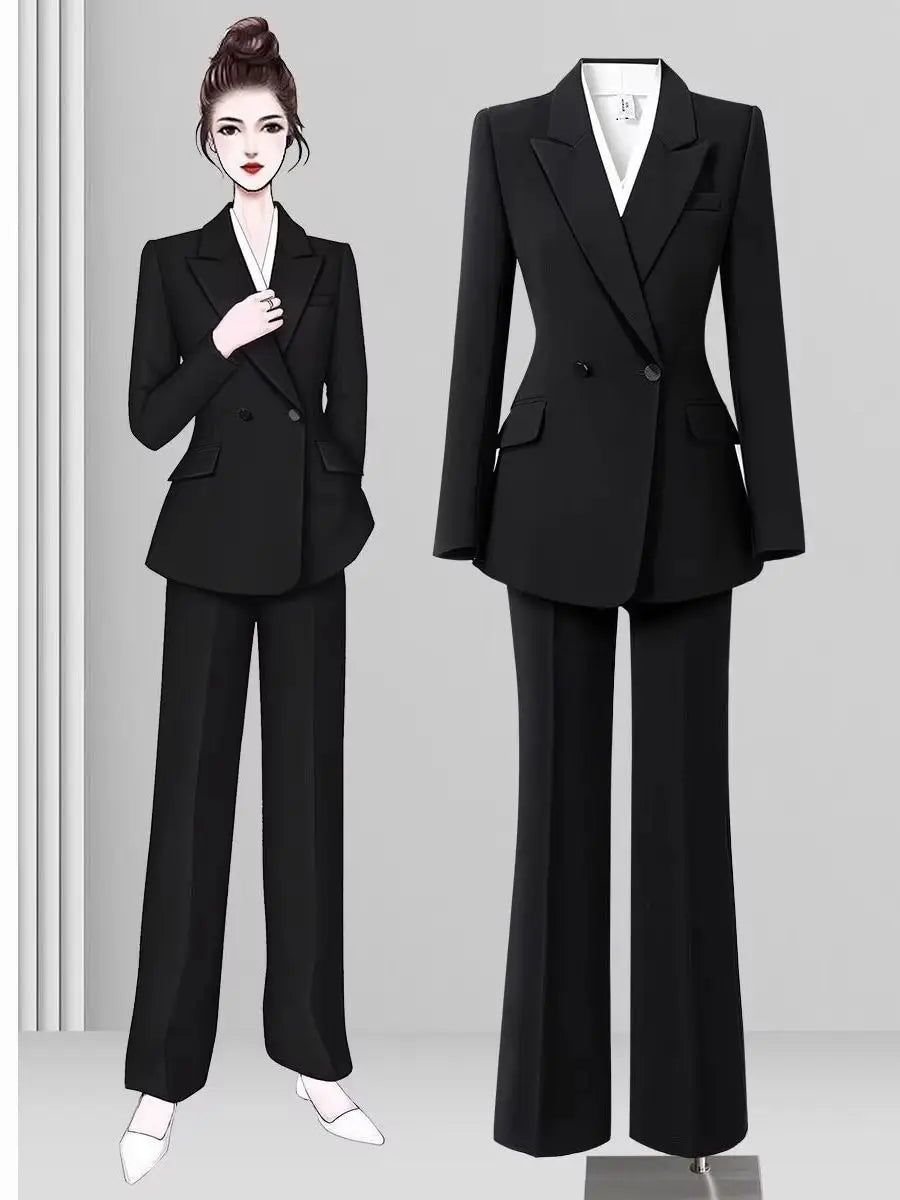 Matcha Green Women's 2 Pieces Pant Suits Lady Business Office Suits Slim Fit Peak Lapel Jacket Womens Tuxedo Casual Female Suits