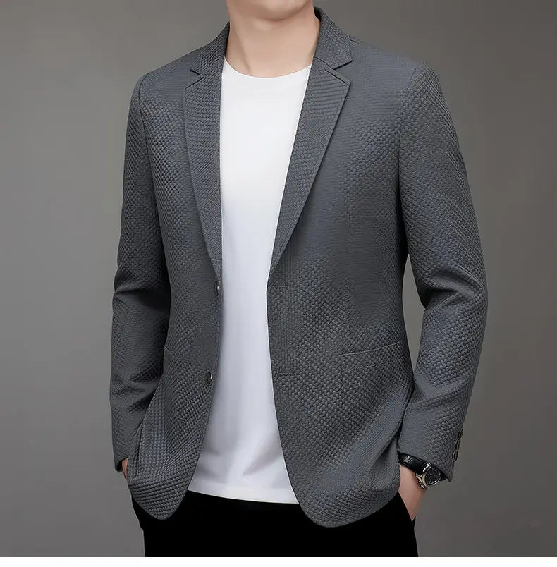 Men's Slim Fit Plaid Blazer for Weddings, Business & Casual Wear – Single Breasted