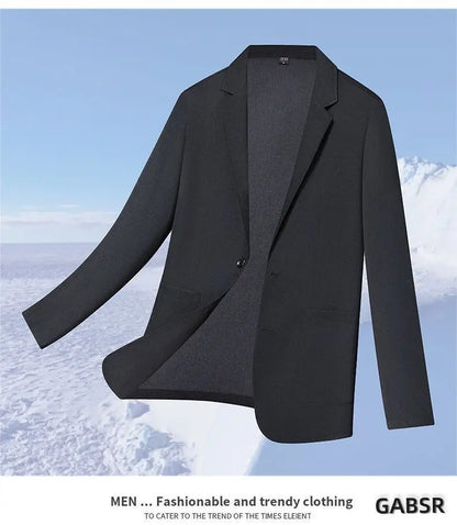 30% Linen Blazer - Men's Fashionally Fit Business Formal Wedding Gentleman's Cool Silk Lightweight Breathable Casual Blazer