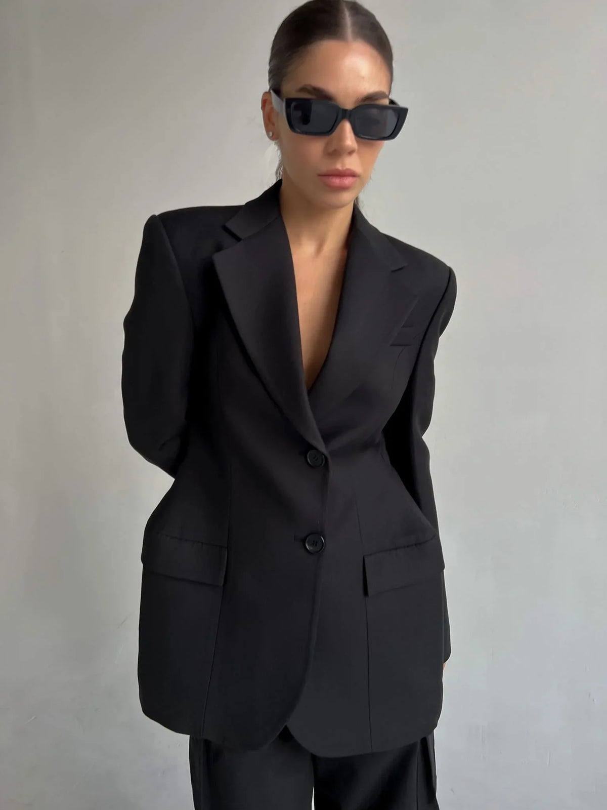 Women's Autumn Winter Slim Waist Chic Blazer Coats Office Ladies Double Breasted Fashion Suits Jacket Women Clothing