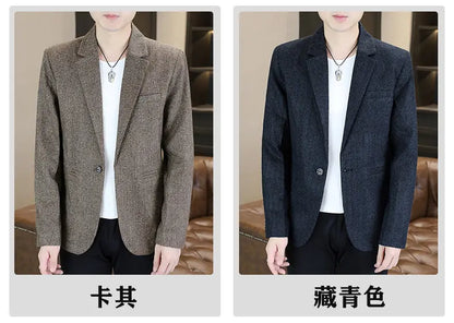 Blazer Men's Fashion Business Gentleman Groom Professional Gentleman Form-fitting Versatile Casual Formal Wear High-end Blazer