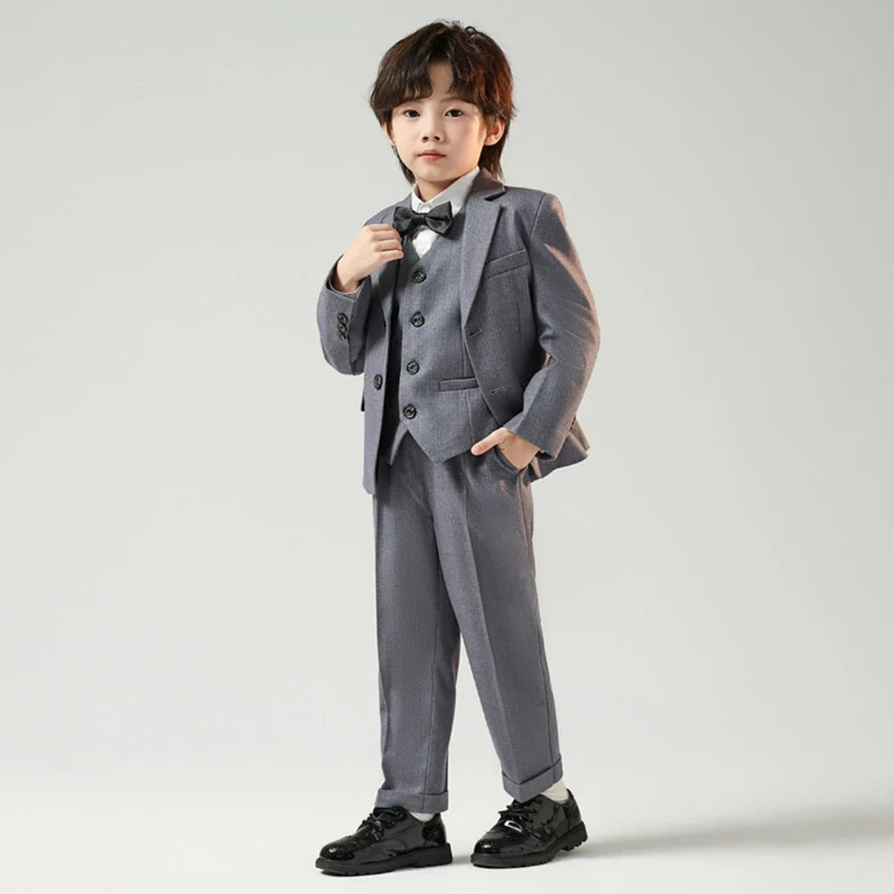 Txjojn Plus Size Kids Tuxedo 4 Pieces,Formal Handsome Boys Suits Party Wear,Notched Lapel Children's Fashionable Suit Set