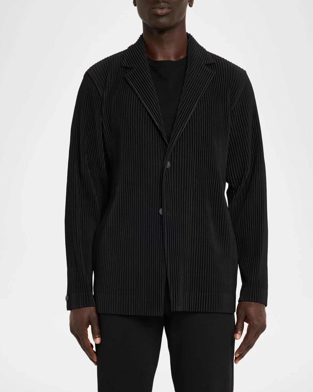 Men's Miyake Pleated Style Blazer Jacket Japanese Casual Stretch Slim Fit Business Office Fashion Luxury Wrinkle Resistant Coat