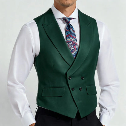 Men's Formal Vest Double Breasted Waistcoat for Weddings Banquets and Business