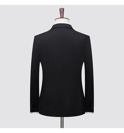 Men's High-End Wool Suit Three-Piece Set Business Casual Fashion Tencel Vest Trousers Bridegroom Wedding Dress