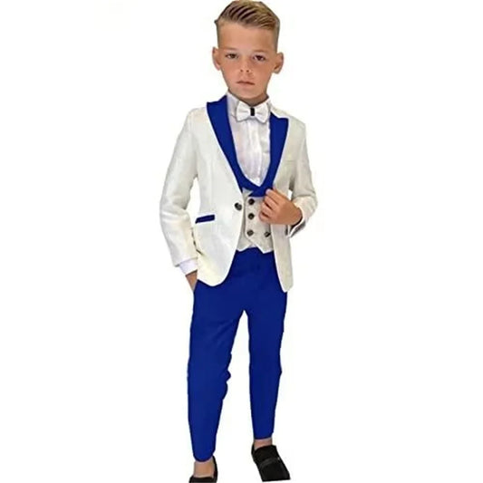 Boys 4-Piece Paisley Formal Suit Set – Kids Wedding & Special Occasion Outfit