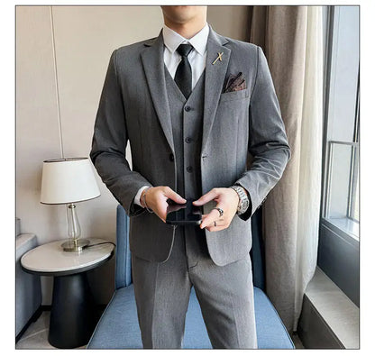 Men's 3-Piece Suit – Blazer, Vest & Trousers | Smart Casual Business & Wedding Suit
