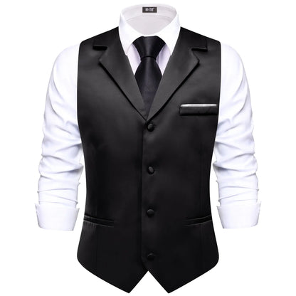 Men's Suit Vest with Tie Jacquard V-Neck Waistcoat for Business and Casual Occasions – Dusty Pink