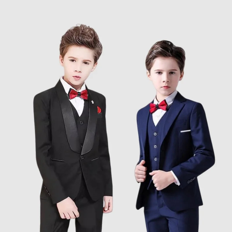 School Kids Piano Host Performance Suit Set Flower Boys Wedding Dress Spring Children's Birthday Party Photography Costume