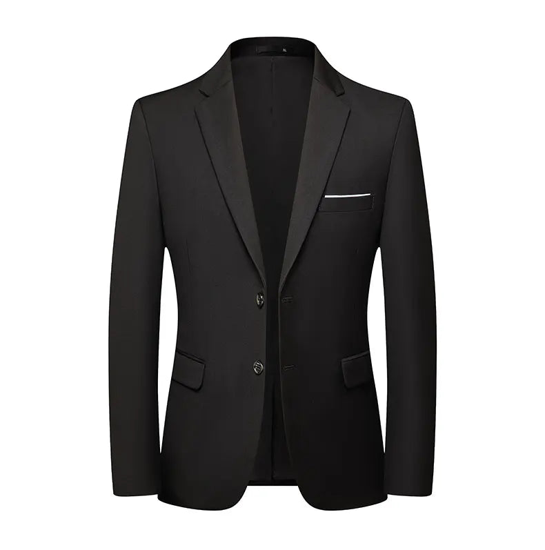 Blazer Fashion Men Business Casual Solid Color British Style Wedding Gentleman Slim Professional Formal Suit Blazer