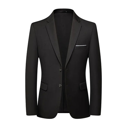 Blazer Fashion Men Business Casual Solid Color British Style Wedding Gentleman Slim Professional Formal Suit Blazer