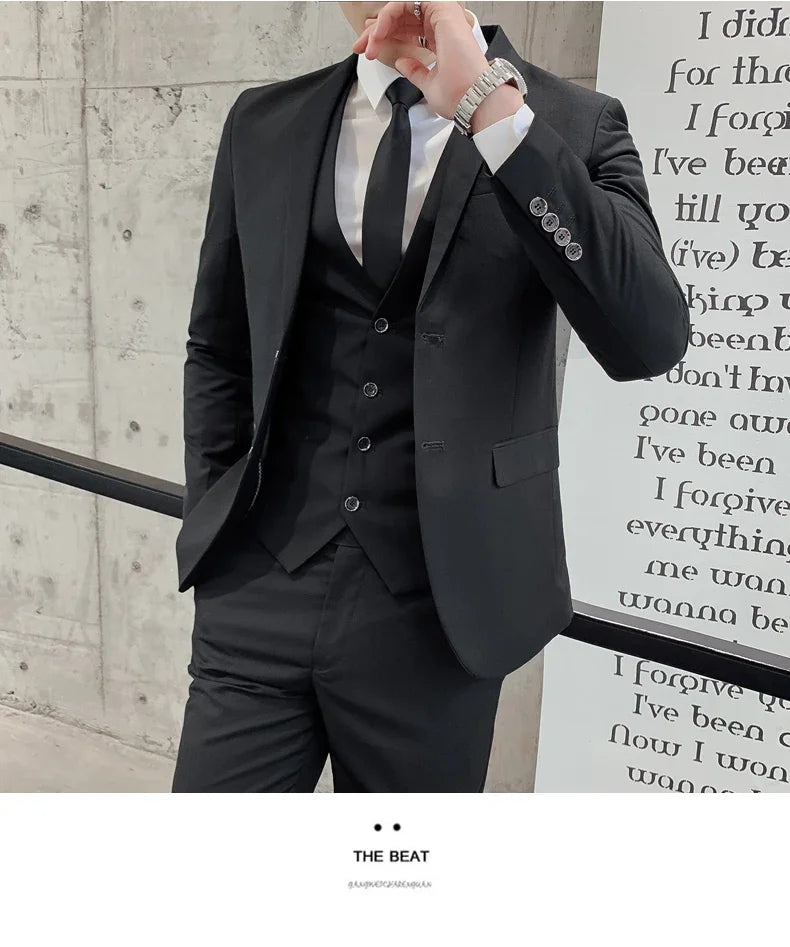 Men's Single Breasted Slim Fit Suit – Smart Casual Business Suit for Men | Wedding, Work & Formal Occasions | Plus Sizes S–6XL