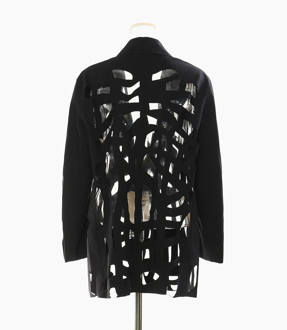 Women Chic Blazer Hollow Out Niche Design Single Button Notched Collar High-end Jacket Fashion Coat New Spring 2026 HK19476