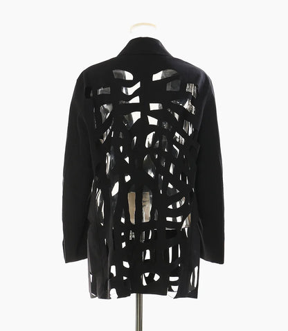 Women Chic Blazer Hollow Out Niche Design Single Button Notched Collar High-end Jacket Fashion Coat New Spring 2026 HK19476