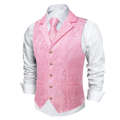 Men's Suit Vest & Tie Set – Paisley Jacquard Waistcoat for Weddings and Formal Occasions