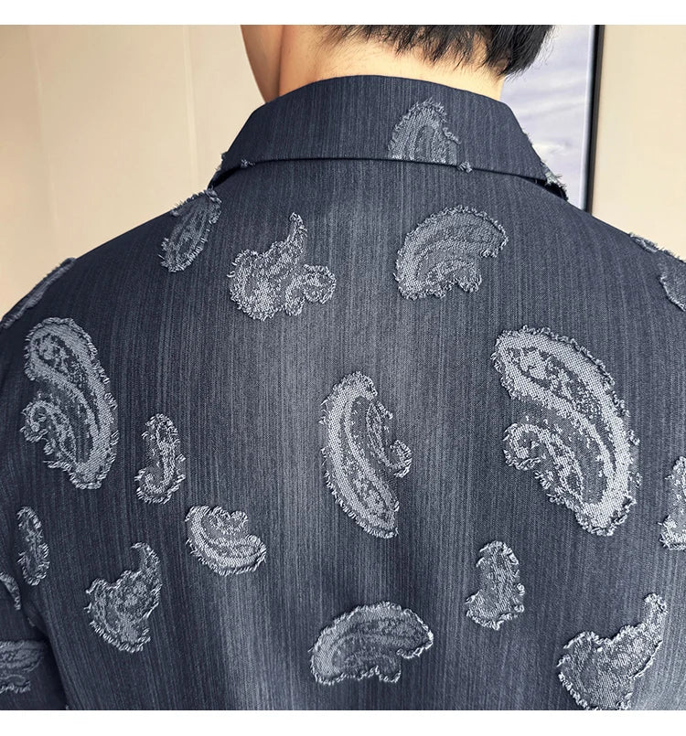 Summer Thin Ice Silk Without Lining Suit Coats 2025 New High-end Fashion Jacquard Casual Social Shirt Coat Men Clothing 4XL-M