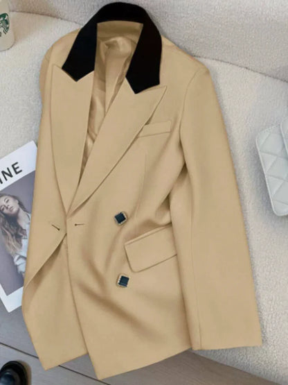 Women's Blazers Spring Autumn New Korean Fashion Long Sleeves Versatile Office Blazer Coats Casual Loose Street Trends Blazers