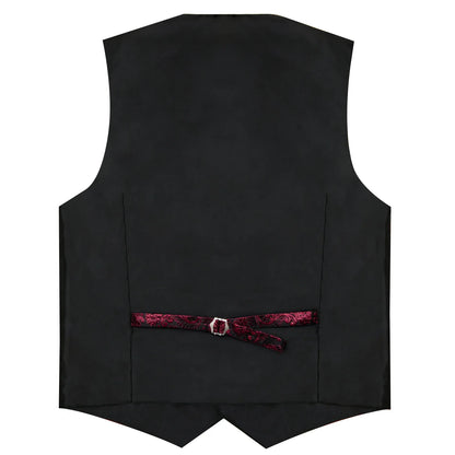 Men's Formal Vest Set with Paisley Pattern, Tie, Pocket Square & Cufflinks for Party & Events