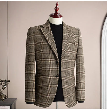 High Qualitys 50% Woolen Men's Suit Jacket Autumn Winter Thicken Warm Business Slim Fit Casual Wedding Groom Coats Tailcoat