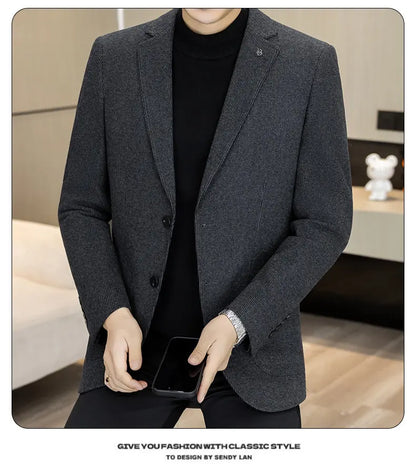 High-Quality Fashionable Autumn Winter New Design Casual Men's Suit Jacket Trendy Versatile Outerwear for Business And Casual We