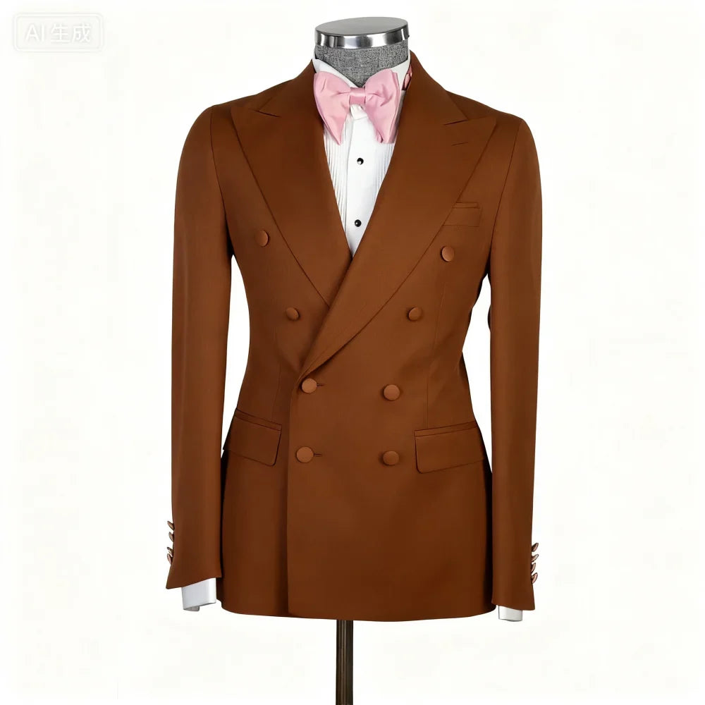 2-Piece Jacket+Pant Men's Tuxedo with Spacious Lapel for Wedding Banquet Party Formal Men's Clothing Custom-Made