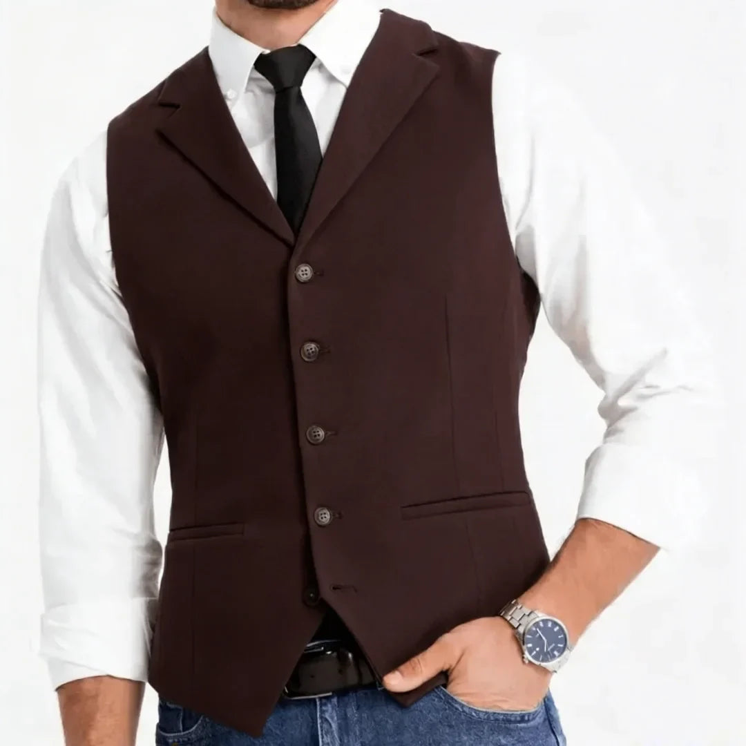 Men Formal Vest Single Breasted Suit Waistcoat for Weddings, Business & Daily Wear