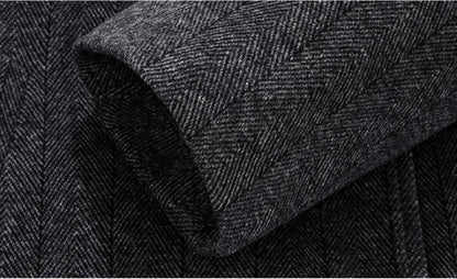 Mens Designer Knitted Wool Stretch Coat Casual Business Handsome Overcoat High Quality Fashion 2024