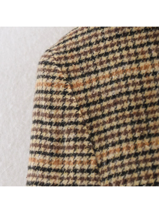 Women Khaki Plaid Blazer Jacket Y2k Harajuku 2000s Vintage Long Sleeve Oversize Single Breasted Suit Coat Outerwear Autumn 2025