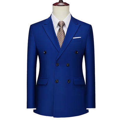 Men's Double Breasted Blazer – Slim Fit Suit Jacket for Wedding, Prom & Business