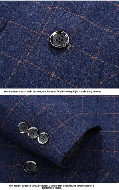 Blazer - New Men's Fashionable Outdoor Travel Premium Business Gentleman Wedding Stylish Multi-purpose Plaid Casual Blazer