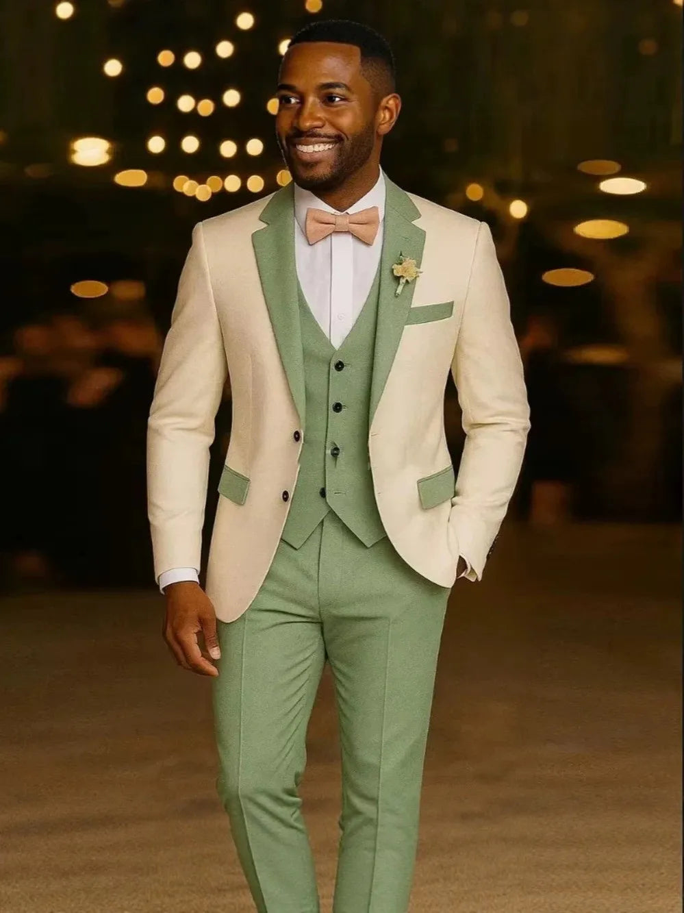Costume de mariage 3 pièces formel pour homme, costume de marié, coupe ajustée, revers cranté, veste, gilet, pantalon pour affaires, bureau, banquet, tenues pour hommes
