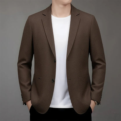 Men's Slim Fit Plaid Blazer for Weddings, Business & Casual Wear – Single Breasted