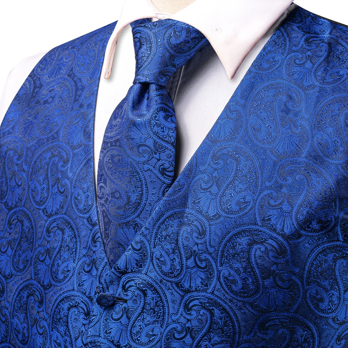 Men's Suit Vest Set Paisley Jacquard Single Breasted 4-Piece Wedding & Banquet
