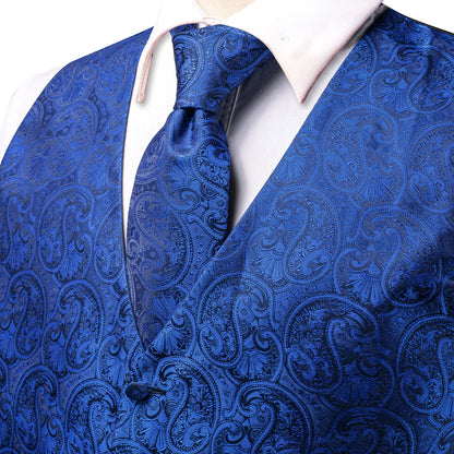 Men's Suit Vest Set Paisley Jacquard Single Breasted 4-Piece Wedding & Banquet