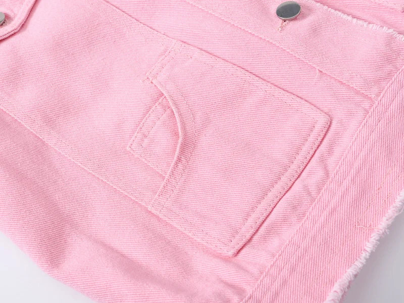 Autumn Women Denim Vests Sleeveless Waistcoat Students Casual Sleeveless Tops Jeans Jackets Pink Yellow White Orange Green 5XL