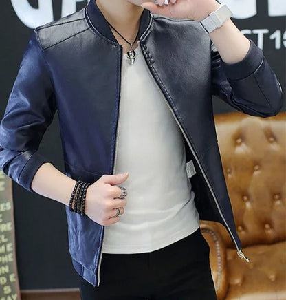Brown Casual Men's Suit Jackets Trendy 2025 Korean Style Clothes Male Leather Blazer Single Models Luxury Designer Menswear Coat