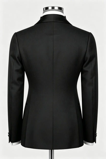 Leisure Men's Suit 2 Pieces Blazer Pants Bow Collar Solid Color Slim Fit Wedding Tuxedos Work Business Formal Customized